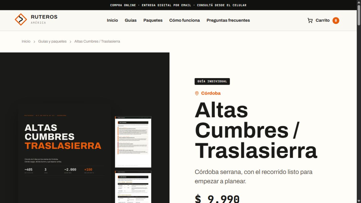Ficha de la guía Altas Cumbres y Traslasierra con portada, descripción y precio.